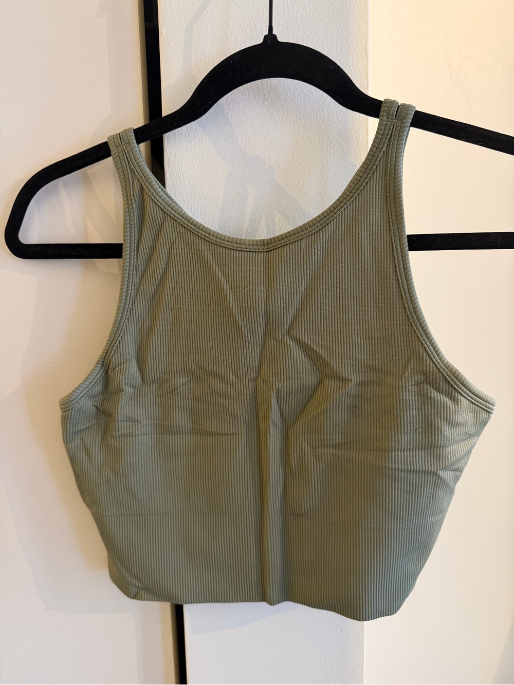 Athleta Olive Green Ribbed Racerback Tank Top - Picture 2 of 4